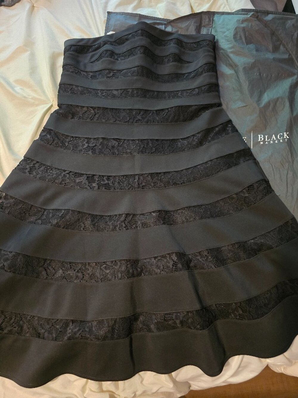 White House Black Market Black Lace Fit & Flare Cocktail Dress